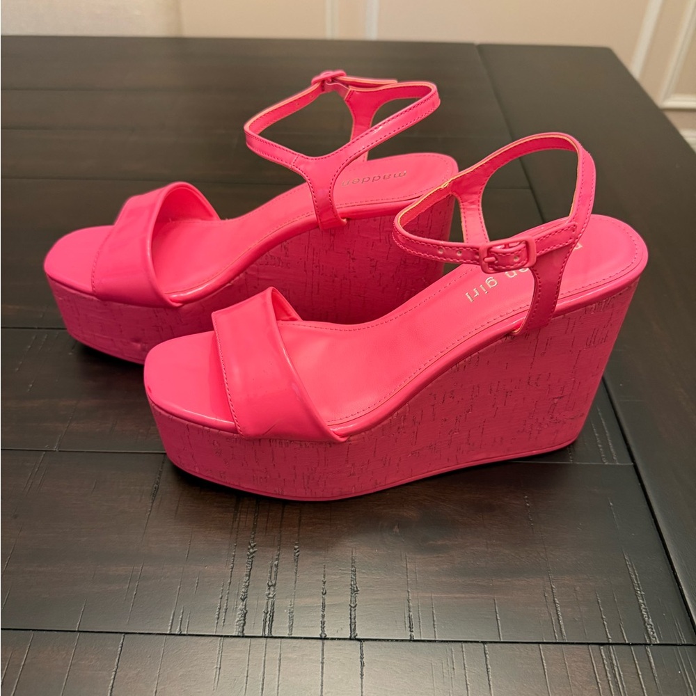 Steve Madden Hot Pink Wedge Sandals